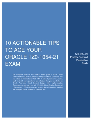 [BEST] 10 Actionable Tips to Ace Your Oracle 1Z0-1054-21 Exam