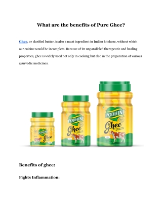 What are the benefits of Pure Ghee