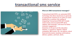 Transactional sms service | Transactional sms service provider - Fonada