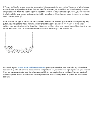 custom name necklace Poll of the Day