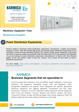 Power Distribution Equipments Manufacturers in Dubai