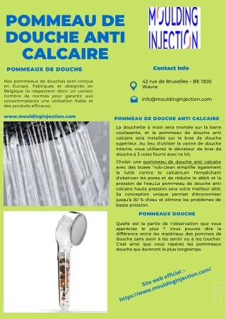 POMMEAU DE DOUCHE ANTI CALCAIRE