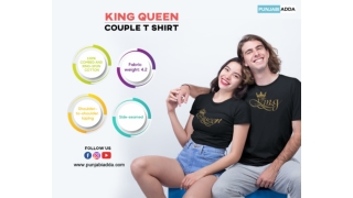 Trendy King Queen Couple T Shirt - Punjabi Adda