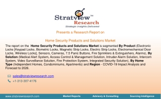 Home Security Products and Solutions Market Trends, Dynamics & Market Insights