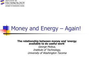 Money and Energy – Again!