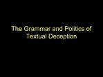 The Grammar and Politics of Textual Deception