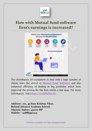 How with Mutual fund software firm’s earnings is increased