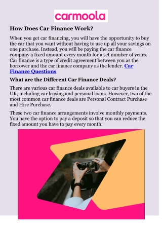 Car Finance Questions
