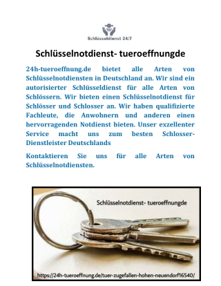 Schlüsselnotdienst-tueroeffnungde
