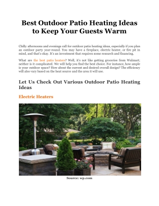 Best Outdoor Patio Heating Ideas to Keep Your Guests Warm