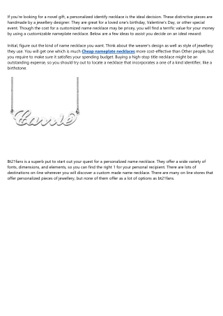 The Best Kept Secrets About custom made necklaces with names