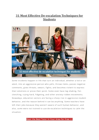 31 Most Effective De-escalation Techniques for Students