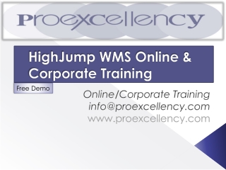 Proexcellency provides HighJump WMS online training.