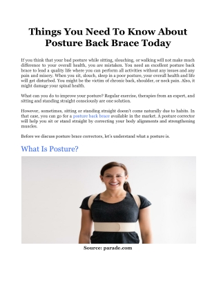 Things You Need To Know About Posture Back Brace Today