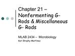 Chapter 21 Nonfermenting G- Rods Miscellaneous G- Rods