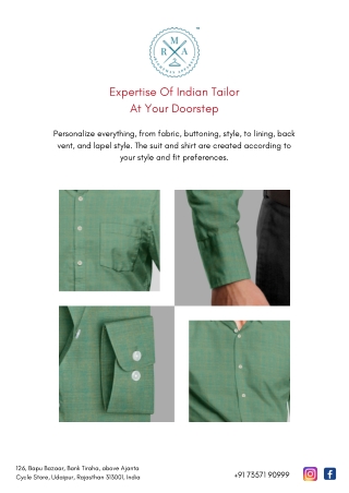 Expertise Of Indian Tailor At Your Doorstep with RMA