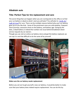 Perfect Tips for tire replacement and care