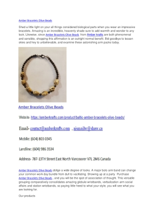 Amber Bracelets Olive Beads