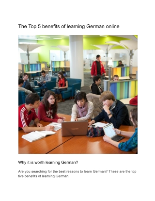 The top 5 benefits of learning German online