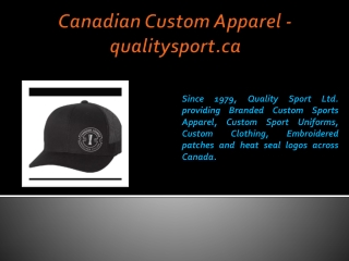 Canadian Custom Apparel - qualitysport.ca