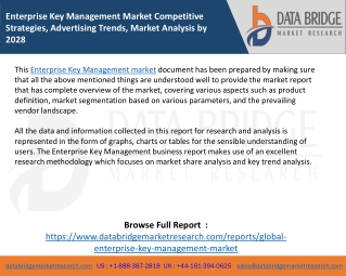 Enterprise Key Management Market Competitive Strategies, Advertising Trends, Market Analysis by 2028