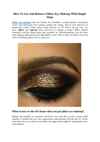 What are the bright colours to use for Glitter eye makeup?