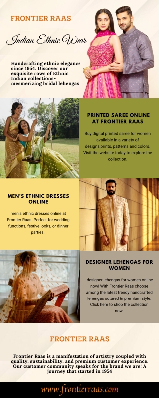 Indian Ethnic Wear Since | Frontier Raas