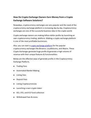 How do crypto exchanges make money?