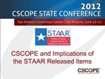 CSCOPE and Implications of the STAAR Released Items