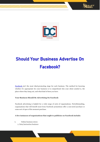 Should Your Business Advertise On Facebook
