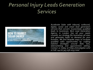 Personal Injury Leads Generation Services