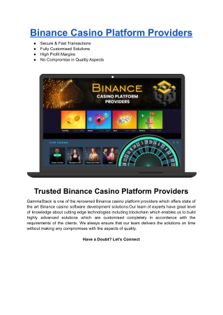 Binance Casino Platform Providers