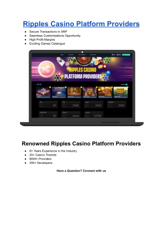 Ripples Casino Platform Providers