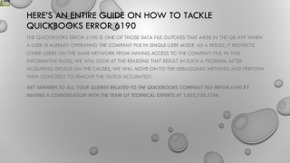 An easy method to resolve QuickBooks Error 6190