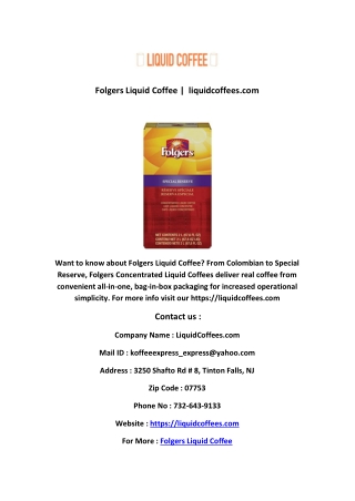 Folgers Liquid Coffee