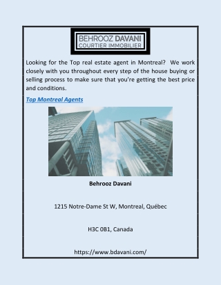 Top Montreal Agents | Bdavani.com