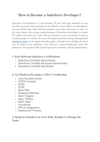 How to Become a Salesforce Developer