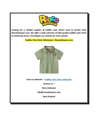 Toddler Polo Shirts Wholesale  Riocokidswear.com
