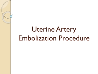 Uterine Artery Embolization Procedure