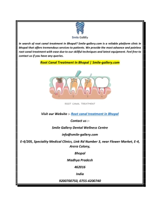 Root Canal Treatment In Bhopal  Smile-gallery.com
