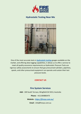 Hydrostatic Testing Near Me