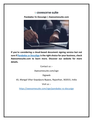 Pandadoc Vs Docusign | Awesomesuite.com
