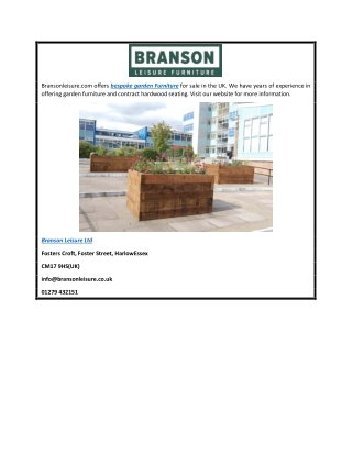 Bespoke Garden Furniture  Bransonleisure.com