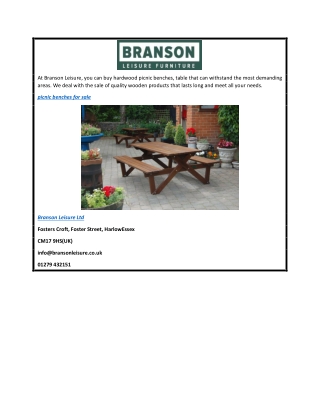 Picnic Benches For Sale  Bransonleisure.com