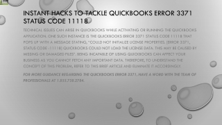 Here’s a complete guide to debug the QuickBooks Error 3371 Status Code 11118