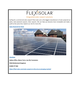 Solar Powered Car Park  Flexi-solar.com