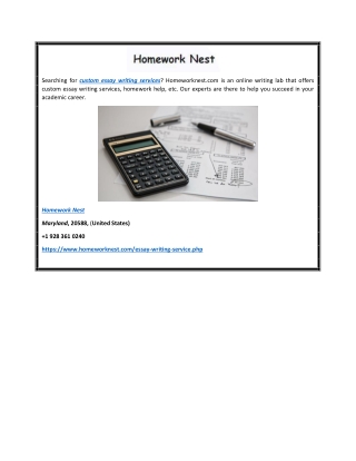 Custom Essay Writing Services Homeworknest.com