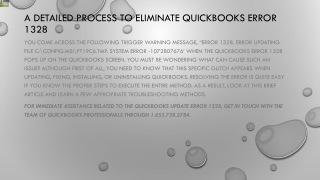 Easiest method to rectify QuickBooks Error 1328