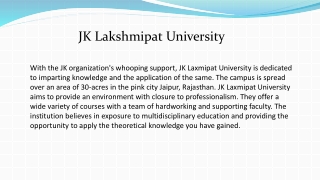 JK Lakshmipat University