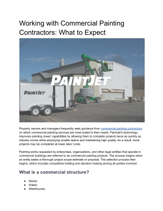 Working with Commercial Painting Contractors What to Expect